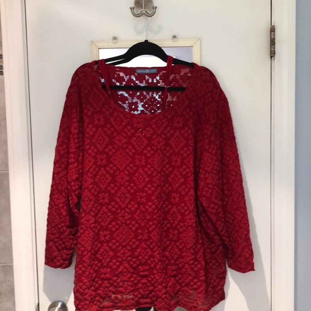 Signature Weekend 2 piece set red 3X